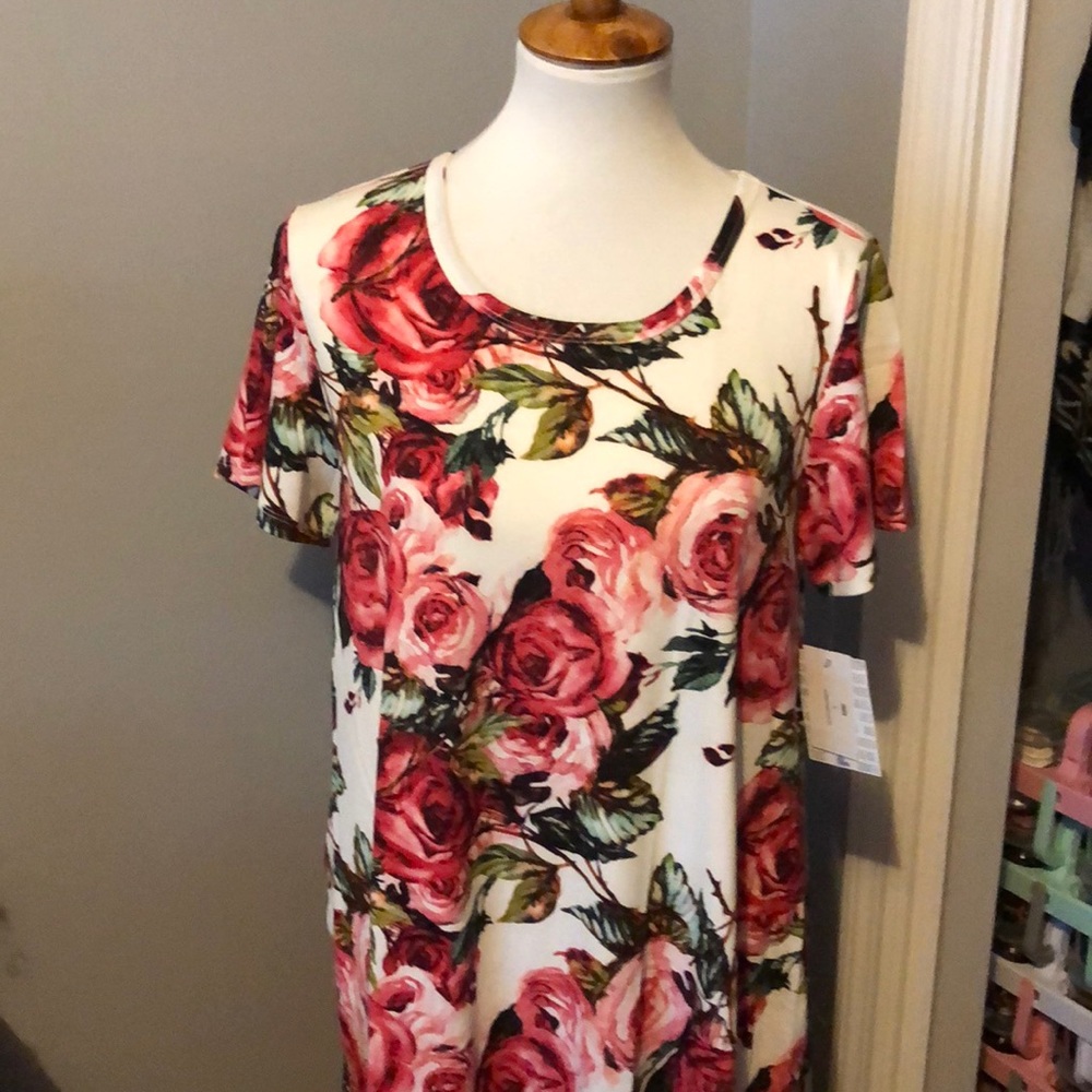 Beautiful Rose print Lularoe Jessie Size Large New